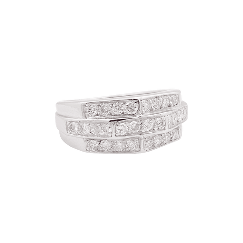 Bague 53.5 Bague vintage or blanc et diamants. 58 Facettes 34256