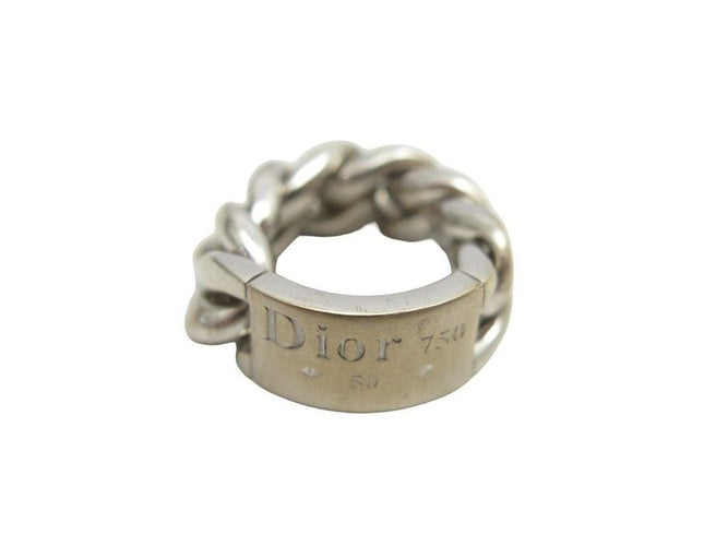 Bague 50 bague CHRISTIAN DIOR gourmette 50 or blanc 58 Facettes 259405