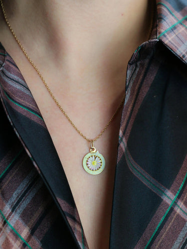 Pendentif Medaille vintage Je t’aime or jaune émail 58 Facettes 1096