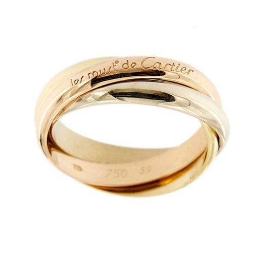Bague 59 CARTIER - Alliance Trinity 3 ors 58 Facettes 36507