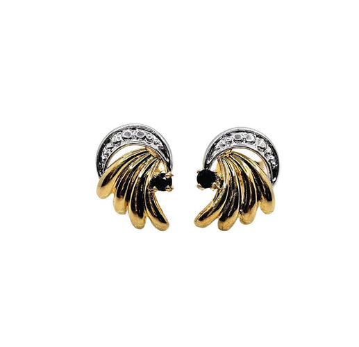 Boucles d'oreilles Boucles d'oreilles or jaune et or blanc Saphirs 58 Facettes 635