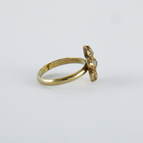 Bague 56.5 Bague Ancienne Fleur Diamants 58 Facettes