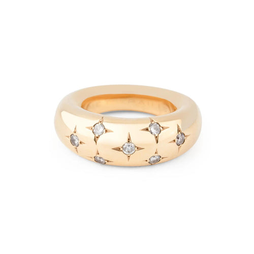 Bague 51.5 Bague jonc de la Maison Chaumet ornée de diamants 58 Facettes 1