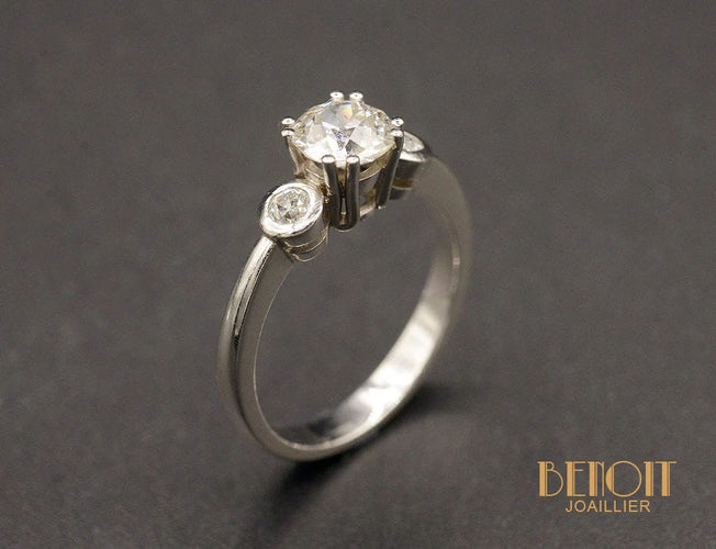 Bague 52 Solitaire en Platine Diamants 58 Facettes A10491