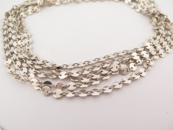 Collier collier HERMES confettis 5 rangs en argent massif 58 Facettes 259934