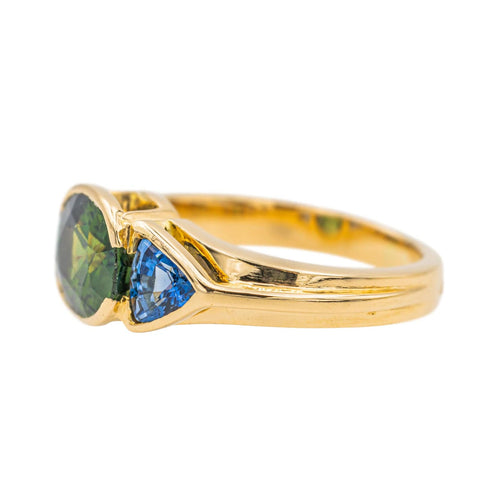 Bague 48 Bague Trilogie Or jaune Saphir vert 58 Facettes 3757182RV