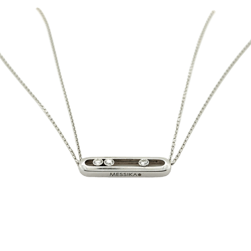 Collier MESSIKA - Collier Move Or blanc - Double Chaîne 58 Facettes 1.0000395/1