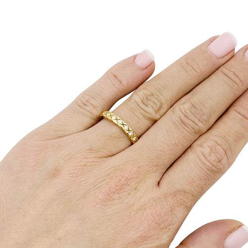 Bague 54 Bague alliance Chanel, "Coco Crush", or jaune, diamants. 58 Facettes 33650
