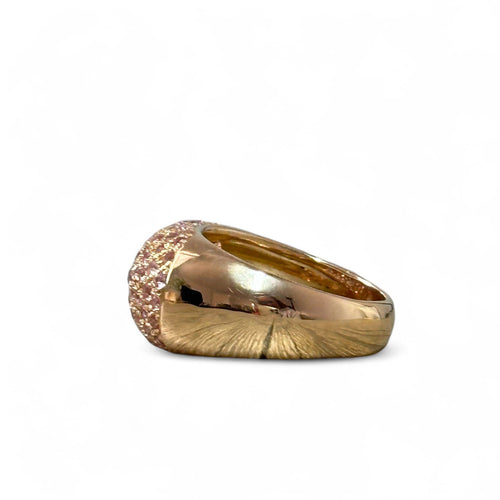 Bague 54 Bague dôme diamant 0,50 ct et saphirs roses en or jaune 18 carats 58 Facettes 197