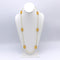 Collier à maillons ovales en or 14 carats et verre ambré
