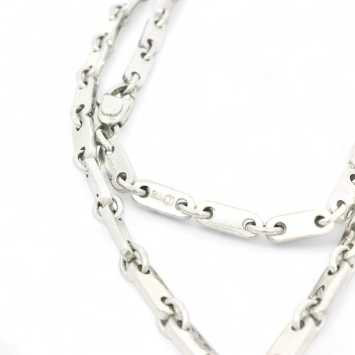 Collier CARTIER - chaîne et médaillon vintage en or blanc 58 Facettes