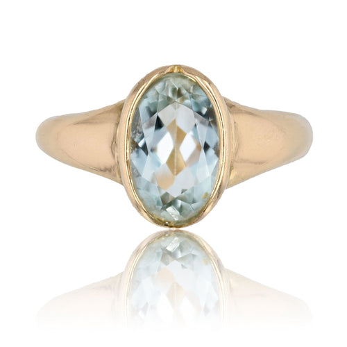 Bague 60 Bague aigue-marine en or jaune 58 Facettes 12-208