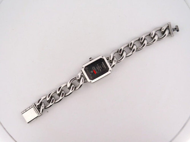 Montre vintage montre CHANEL premiere chaine gourmette gm quartz 58 Facettes 260162