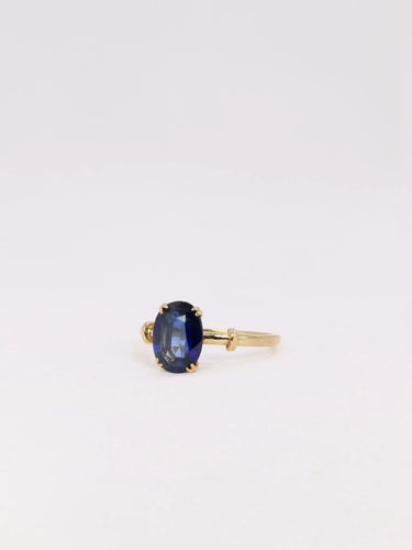 Bague Bague saphir ovale or jaune 58 Facettes J372