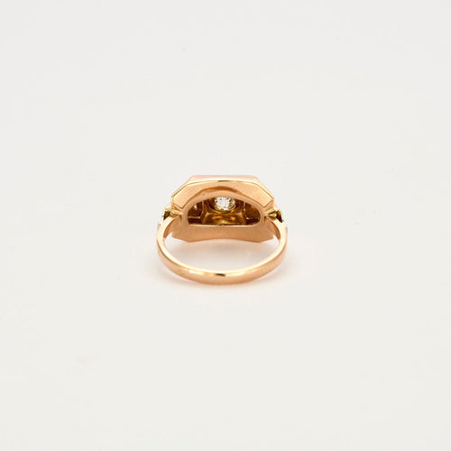 Bague 52 Bague tank en or rose et 3 diamants 58 Facettes