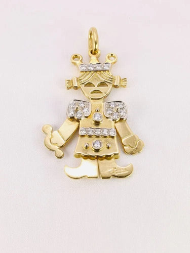 Pendentif POMELLATO - Pendentif Petite Reine articulé 2 ors diamants 58 Facettes J544