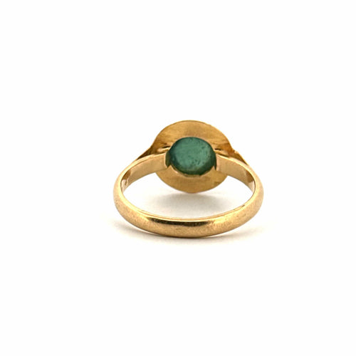 Bague 57 Bague Cabochon Or Jaune 18k & Émeraude 58 Facettes 81-GS28795
