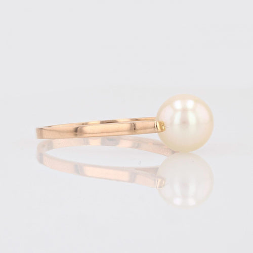 Bague 54 Solitaire perle de culture or jaune 58 Facettes 23-337