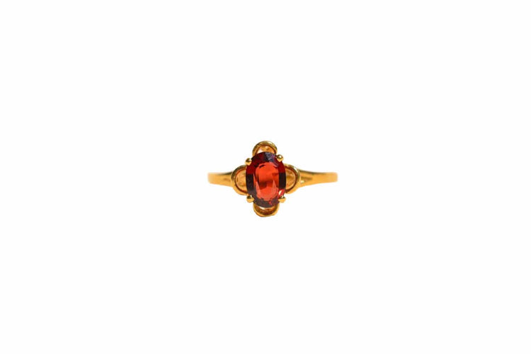 Bague 55 Bague quadrilobée or jaune grenat 58 Facettes Ref3505