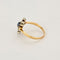 Bague 52,5 Bague or jaune et gris, saphir, perles de culture et diamants 58 Facettes PER15084