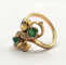 Bague 52 Bague Toi & Moi en or jaune ornée de deux émeraudes et torsadée de diamants 58 Facettes