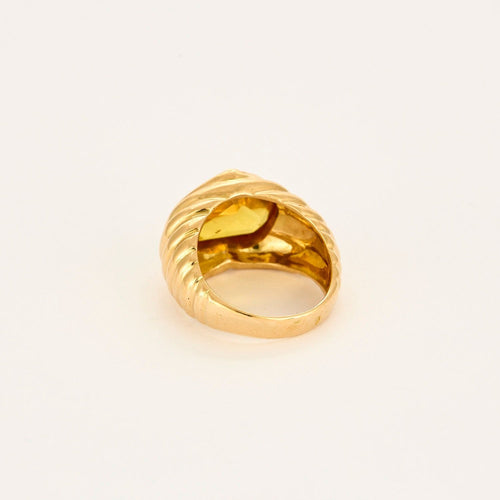 Bague coeur or jaune topaze 58 Facettes