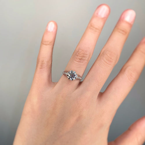 Solitaire accompagné - Platine & Diamants 58 Facettes 240359R