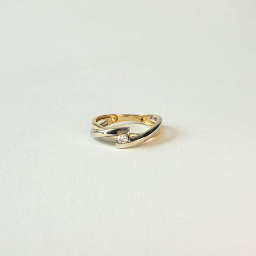 Bague 49 Bague or jaune et or blanc, diamant 58 Facettes INV012