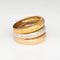 Bague Bague cocktail vintage en or 18 carats, large anneau de cigare, taille 8, striée, bijou de domaine 58 Facettes G13733