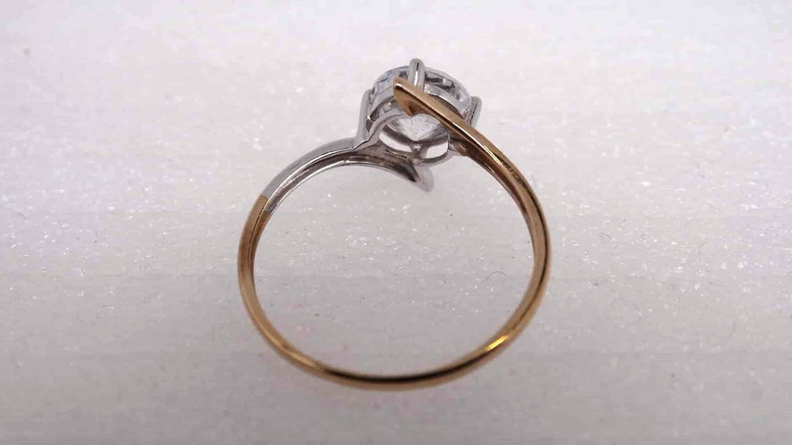 Bague 56 Bague solitaire or et Oxyde de Zirconium 58 Facettes 13071