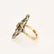 Bague 57,5 Bague or jaune et argent et rubis 58 Facettes GU283
