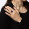 Bague Bague Art déco vintage en lapis-lazuli émaillé, or jaune 14 carats, taille 6,25, bijoux fins 58 Facettes G14043