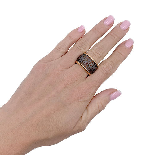 Bague 49 Bague Pomellato, "Arabesque", or rose, titane. 58 Facettes 33305