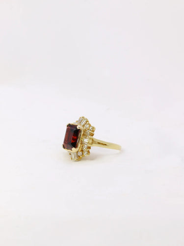 Bague 51 Bague ballerine Grenat Diamants baguette 58 Facettes 953