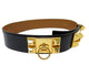 Collier vintage ceinture HERMES medor collier de chien en cuir box noir t76 58 Facettes 265992