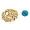 Broche Clip vintage Cartier, or jaune et turquoises. 58 Facettes 33462