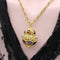 Pendentif Breloque lanterne vintage extra large en or 18 carats de style étrusque avec pierres incrustées 58 Facettes