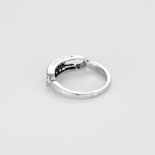 Bague 53 Messika - Bague pavée Baby Move en or gris et diamants 58 Facettes 58FC26