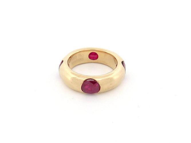 Bague 53 vintage bague FRED sertie de 4 rubis en or jaune 58 Facettes 260930