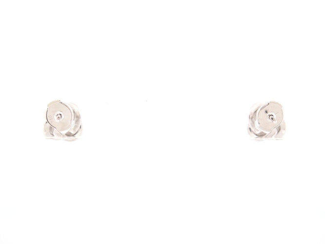 Boucles d'oreilles boucles d'oreilles POIRAY tresse or blanc 18k diamants puces s 58 Facettes 266253