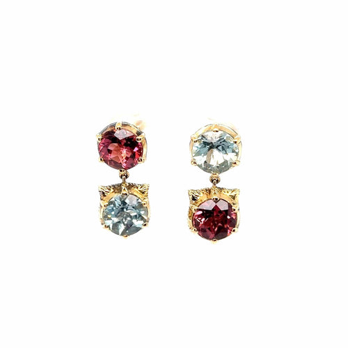 Boucles d'oreilles Gucci - Boucles d'oreilles tête de chat en or et pierres précieuses Le Marche des Marseilles 58 Facettes