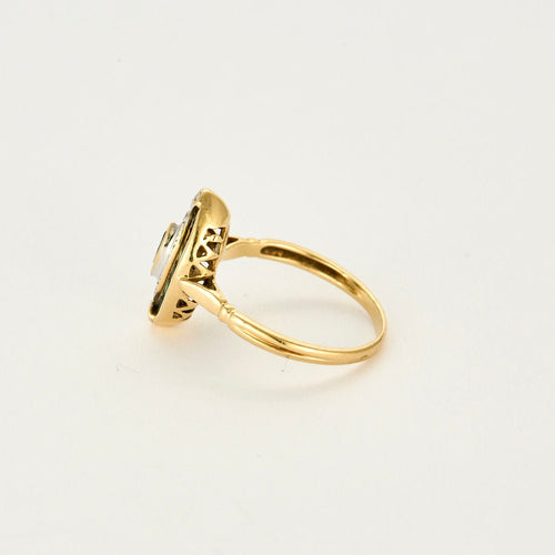 Bague 57 Bague or jaune, émeraude et diamants 58 Facettes THI02131