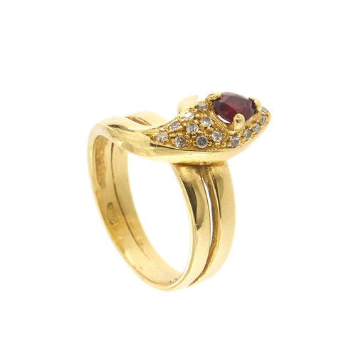 Bague Bague serpent avec rubis et diamants 58 Facettes 35620