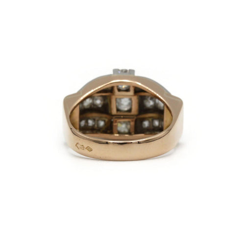Bague 51 Bague Tank - Or rose, Platine et Diamants 58 Facettes 250362R