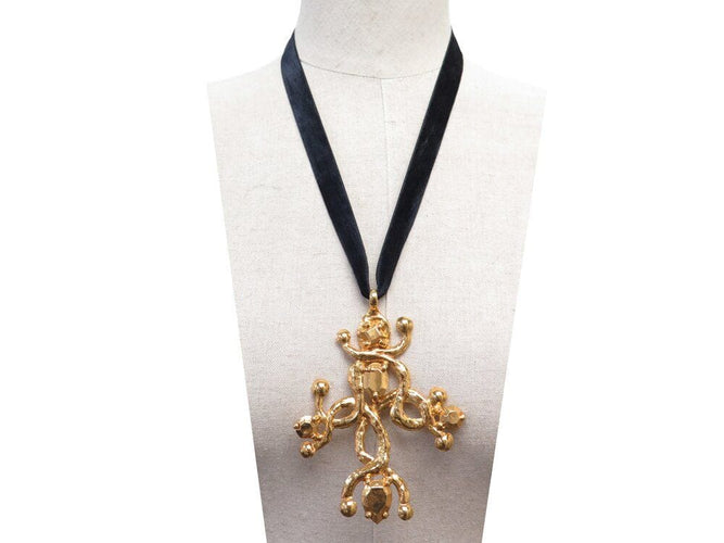 Collier vintage collier pendentif CHRISTIAN LACROIX croix dore 58 Facettes 266572