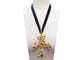 Collier vintage collier pendentif CHRISTIAN LACROIX croix dore 58 Facettes 266572