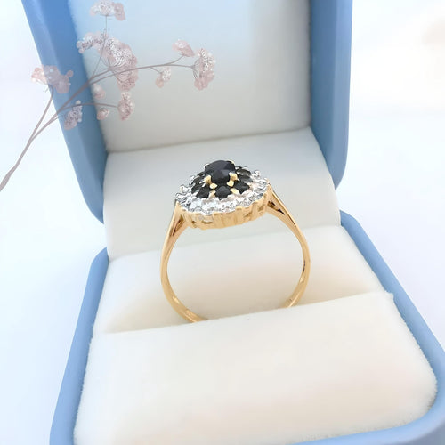 Bague 63.5 Bague marguerite Saphirs et Diamants Or 18 K 58 Facettes AA 1727