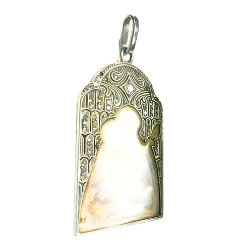 Pendentif Pendentif style art déco en or et platine avec diamants 58 Facettes Q136B (950)