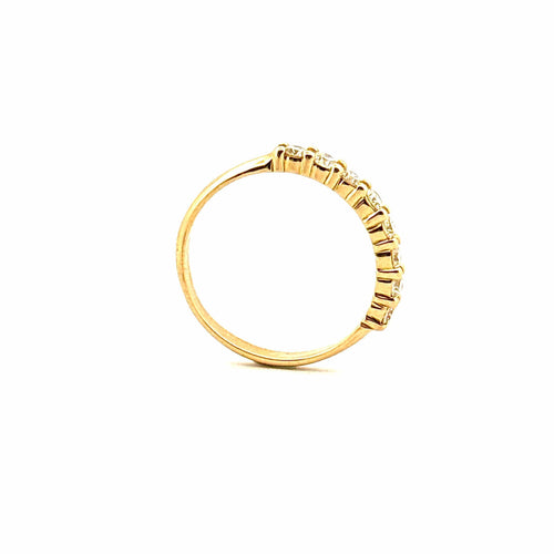 Bague 55 Demi alliance en diamants or jaune 58 Facettes