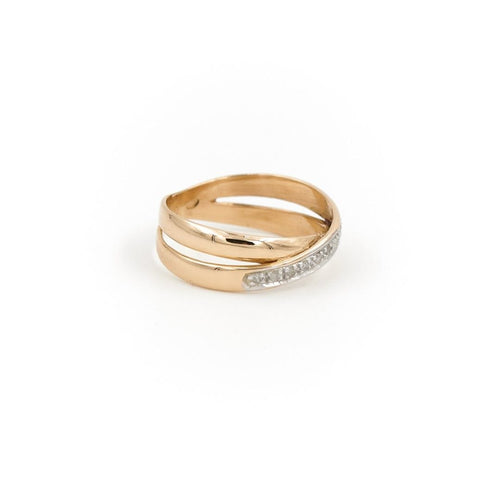 Bague 51 Bague Alliance Or jaune, Or blanc Diamant 58 Facettes 1740880CN
